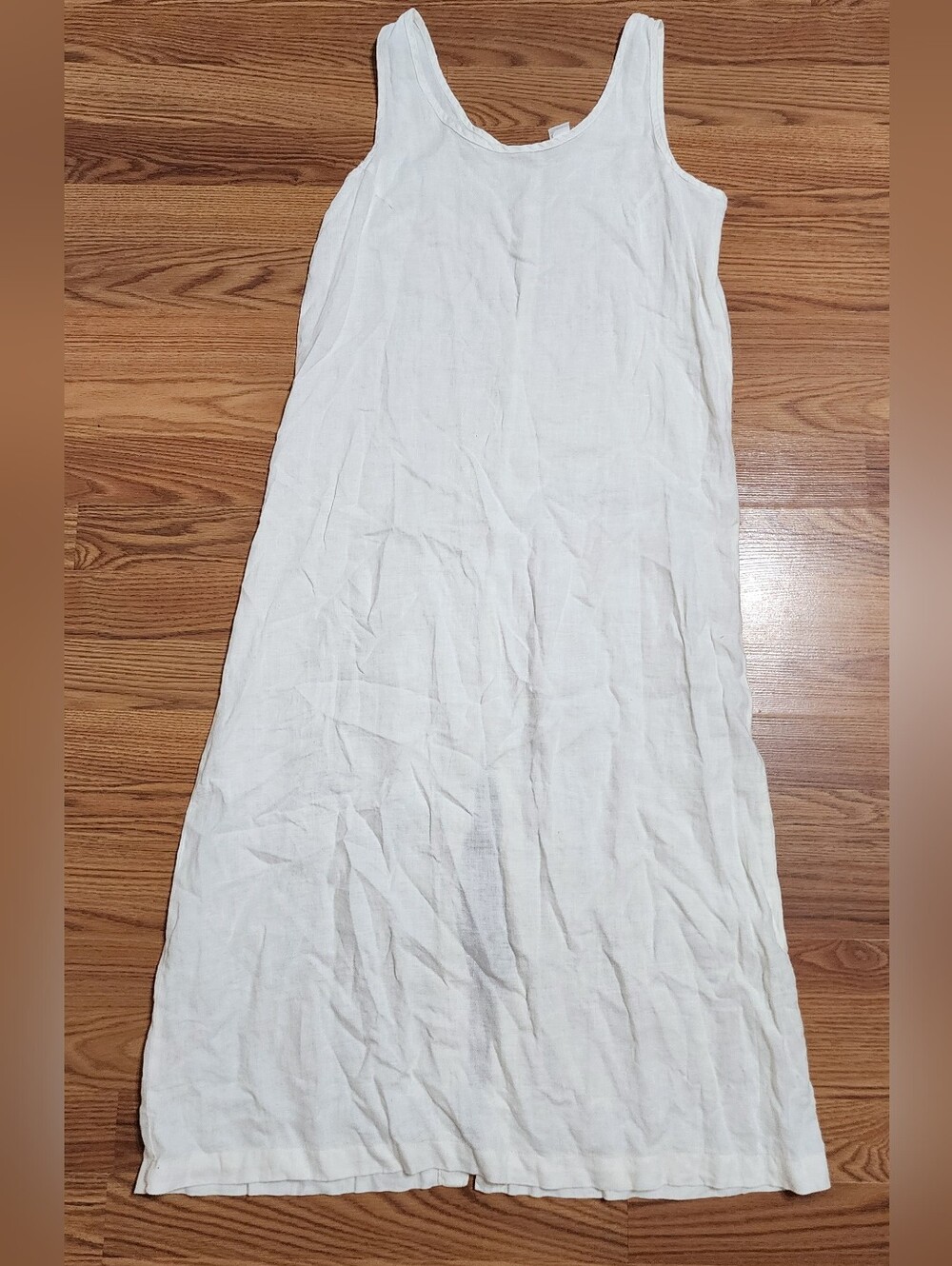 Vtg Gap 100% Linen Maxi Dress Size XS Coastal Minimalist Cream Resortwear